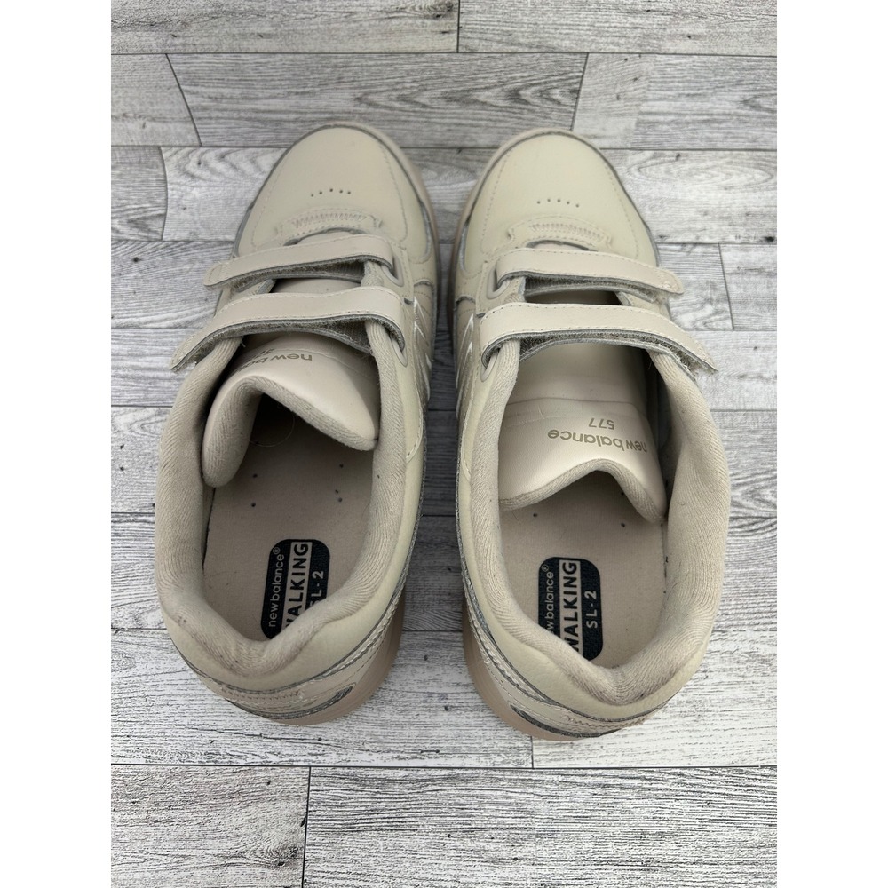 New Balance‎ 577 Walking Shoe Beige Leather Hook and Loop Strap Comfort 8.5M - Picture 5 of 12
